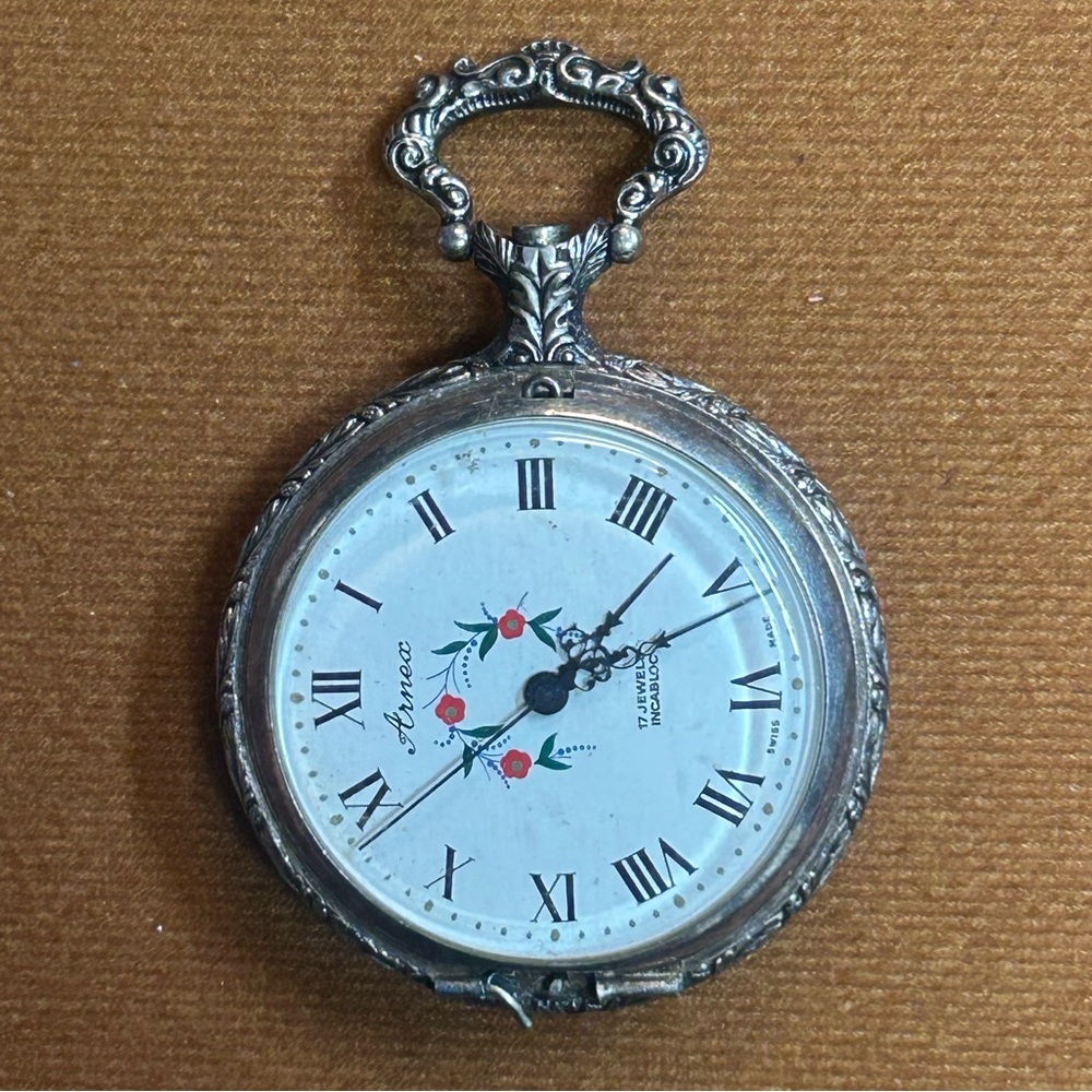 Vintage Arnex 17 Jewel Incabloc Mechanical Pocket Watch **Not Running**